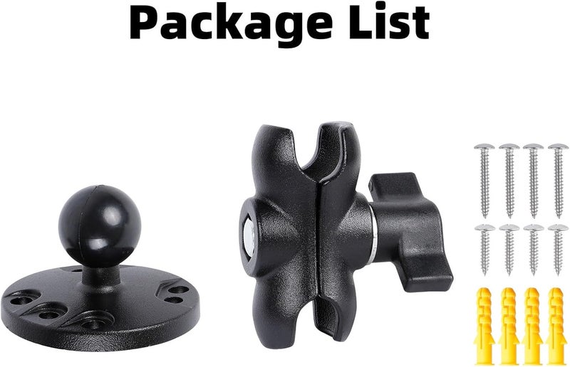 FPN 1" Ball Double Socket Arm with AMPS Hole Round Plate Base, Aluminum Alloy Arm&Drill Base, Compatible with RAM Mounts 1 Inch Ball Components, for Bike Car Motorcycle Phone Mount (3.15" Length) - Image 5